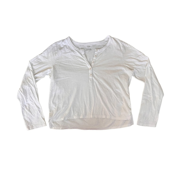 aerie Tops - *SALE* Aerie 100% Cotton Cropped Henley Long Sleeve Top